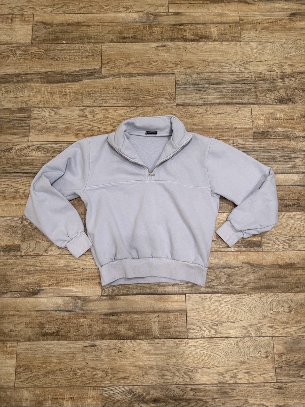 Brandy Melville Light Lavender Gray Quarter-Zip Pullover Sweater